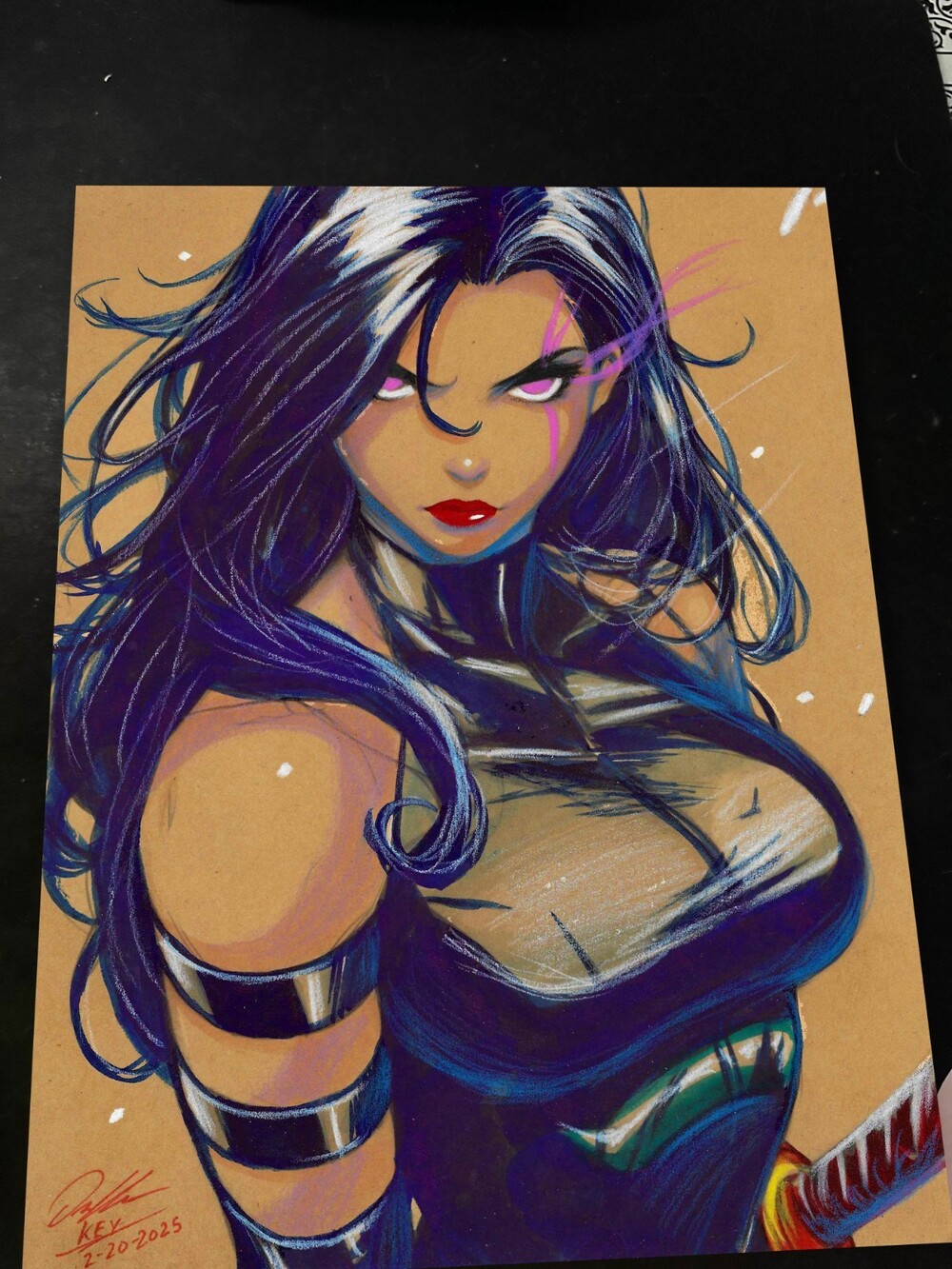 Psylocke Art Print Signed 8.5x11 | Art by Keyeske